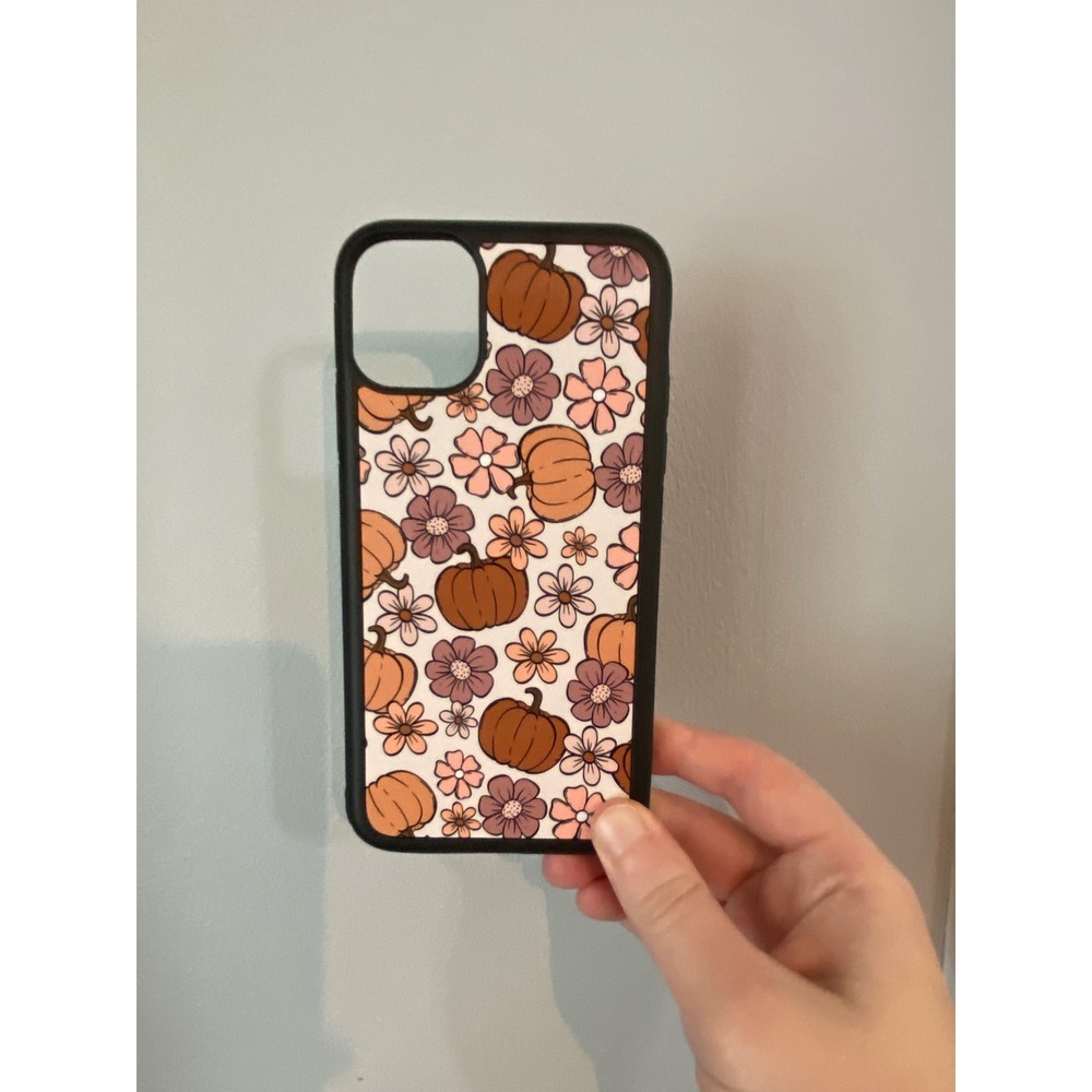 Phone Case iPhone 11 Unisex OS Multicolor Pumpkin Floral‎ Retro Autumn Fall